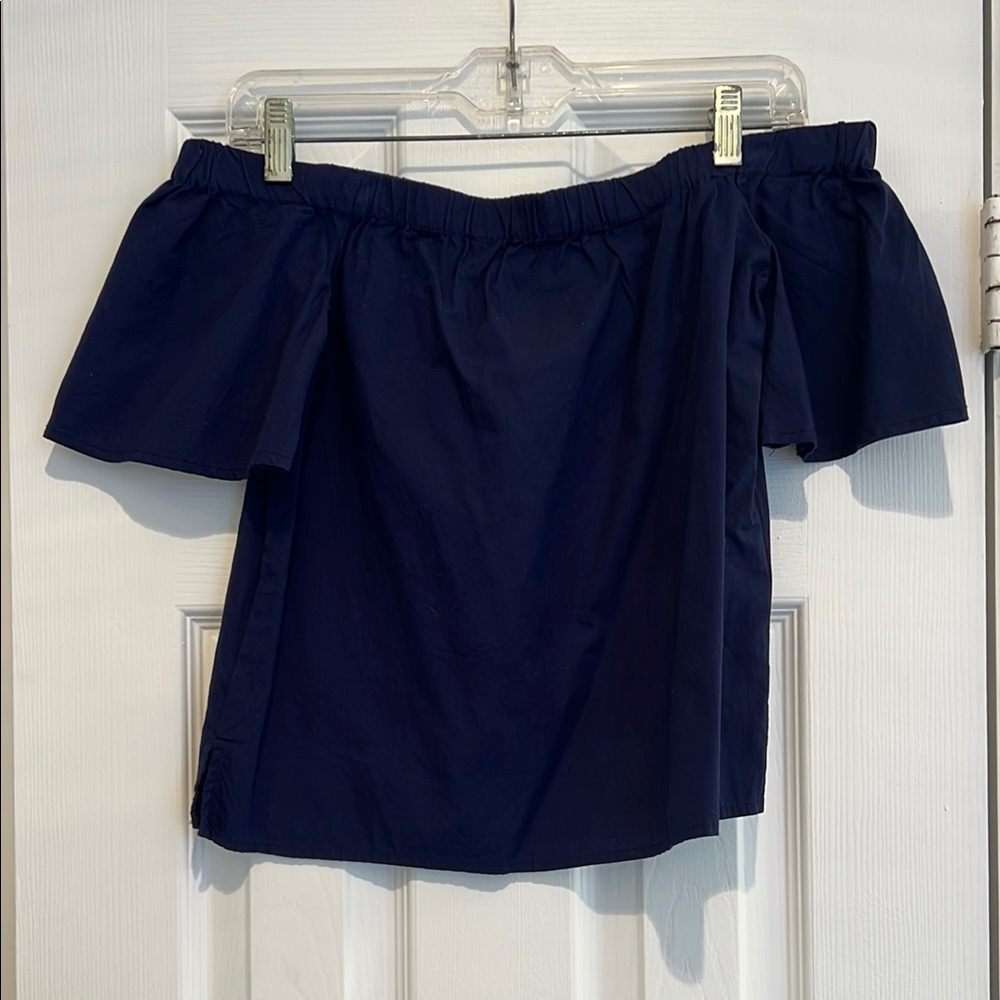Off-Shoulder Navy Blue Top